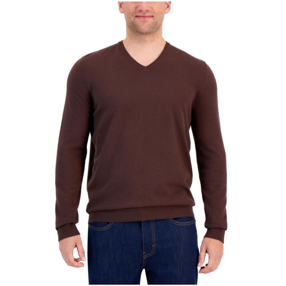 Alfani Mens Solid V Neck Pullover Sweater, NWT